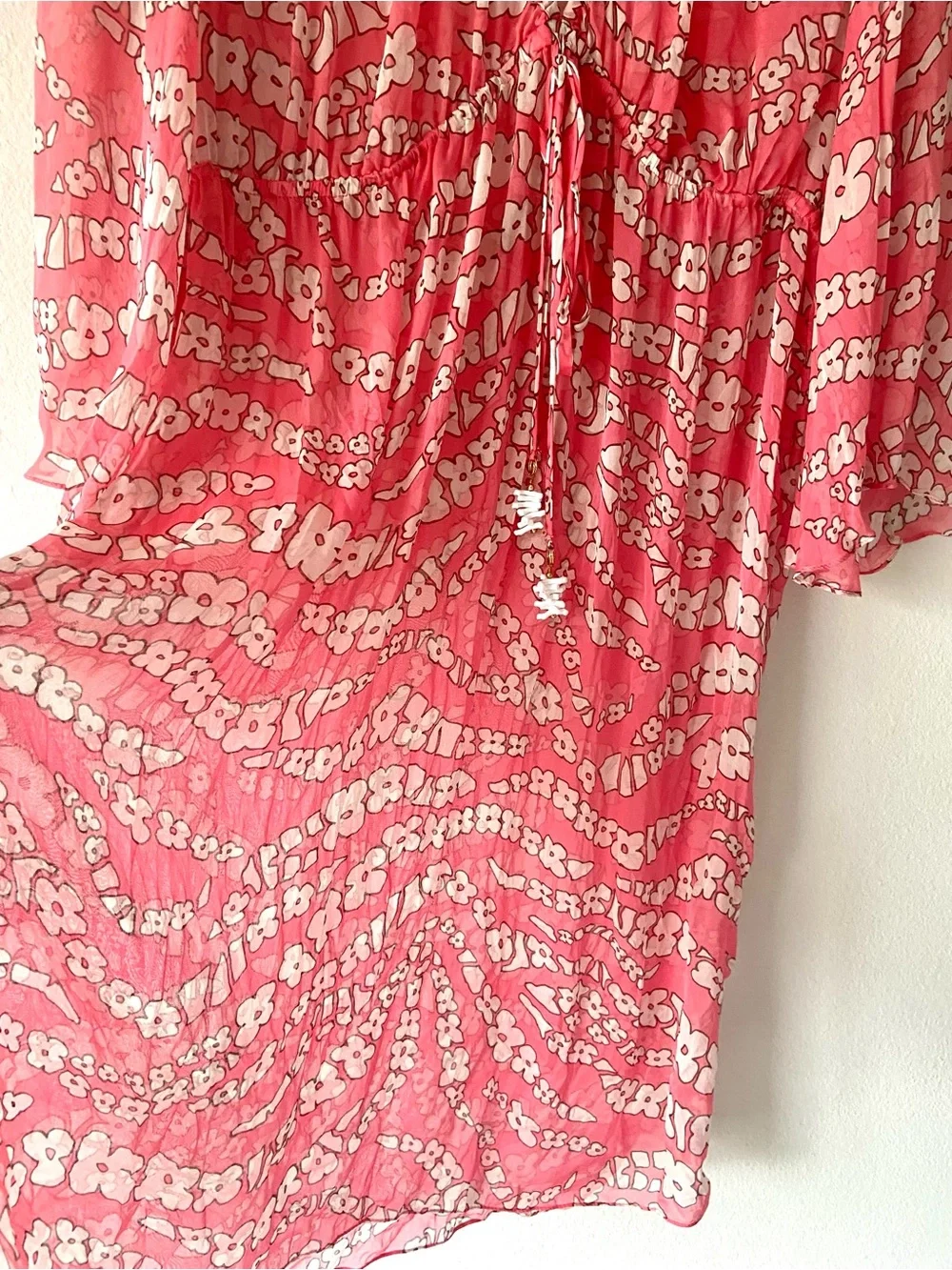 Milly Cabana BERGDORF GOODMAN 100% Silk vibrant Pink Floral Coverup Size S